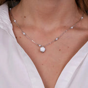 Collana in Argento 925 con campanella bianca con scritta Capri