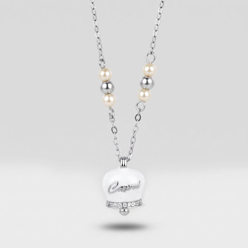 Collana in Argento 925 con campanella bianca con scritta Capri