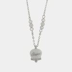 Collana in Argento 925 con campanella bianca con scritta Capri