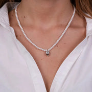 Collana in Argento 925 con perle e campanella Capri