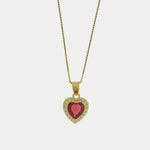 Collana in Argento 925 con cuore rosa pendente - BYSIMON gioielli