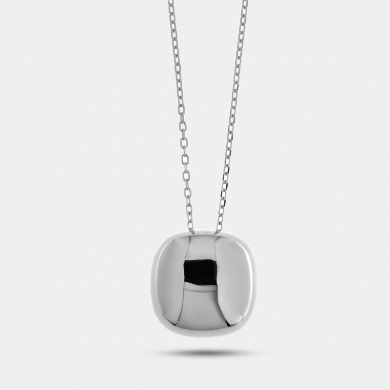 Collana in Argento 925 con quadrato liscio - BYSIMON gioielli