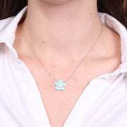 Collana in Argento 925 con fiore turchese