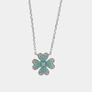 Collana in Argento 925 con fiore turchese