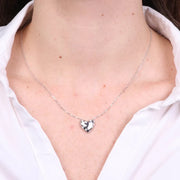 Collana in Argento 925 con cuore liscio e zirconi