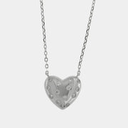 Collana in Argento 925 con cuore liscio e zirconi