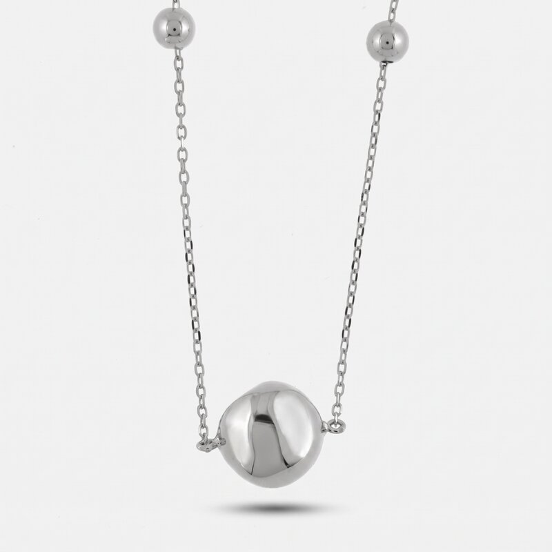 Collana in Argento 925 con sfera liscia - BYSIMON gioielli