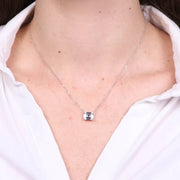 Collana in Argento 925 rettangolo trasparente