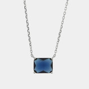 Collana in Argento 925 rettangolo blu