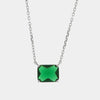 Collana in Argento 925 rettangolo verde
