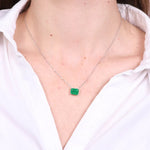 Collana in Argento 925 con zircone verde smeraldo - BYSIMON gioielli