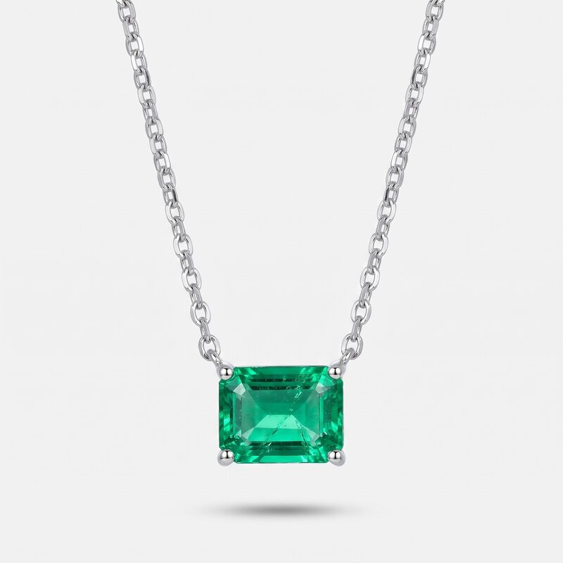 Collana in Argento 925 con zircone verde smeraldo - BYSIMON gioielli