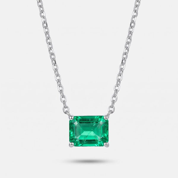 Collana in Argento 925 con zircone verde smeraldo - BYSIMON gioielli
