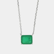 Collana in Argento 925 con zircone verde smeraldo