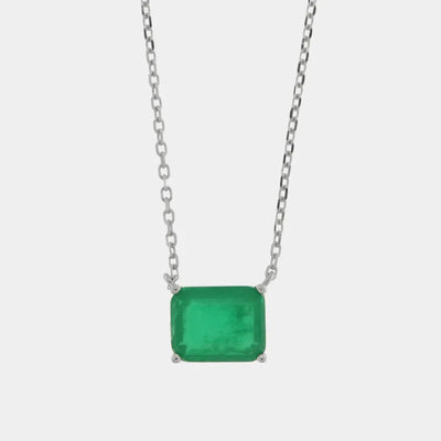 Collana in Argento 925 con zircone verde smeraldo - BYSIMON gioielli