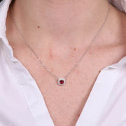 Collana in Argento 925 con zircone rosso
