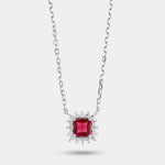 Collana in Argento 925 con zircone rosso - BYSIMON gioielli