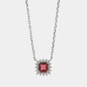 Collana in Argento 925 con zircone rosso