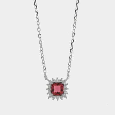Collana in Argento 925 con zircone rosso