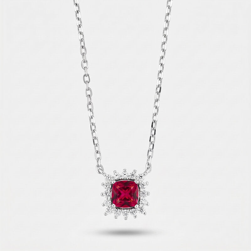 Collana in Argento 925 con zircone rosso - BYSIMON gioielli