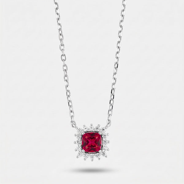 Collana in Argento 925 con zircone rosso - BYSIMON gioielli