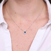 Collana in Argento 925 con zircone blu