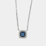 Collana in Argento 925 con zircone blu