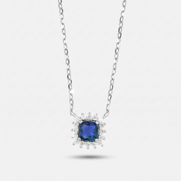 Collana in Argento 925 con zircone blu - BYSIMON gioielli