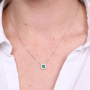 Collana in Argento 925 con zircone verde