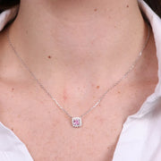 Collana in Argento 925 con zircone rosa