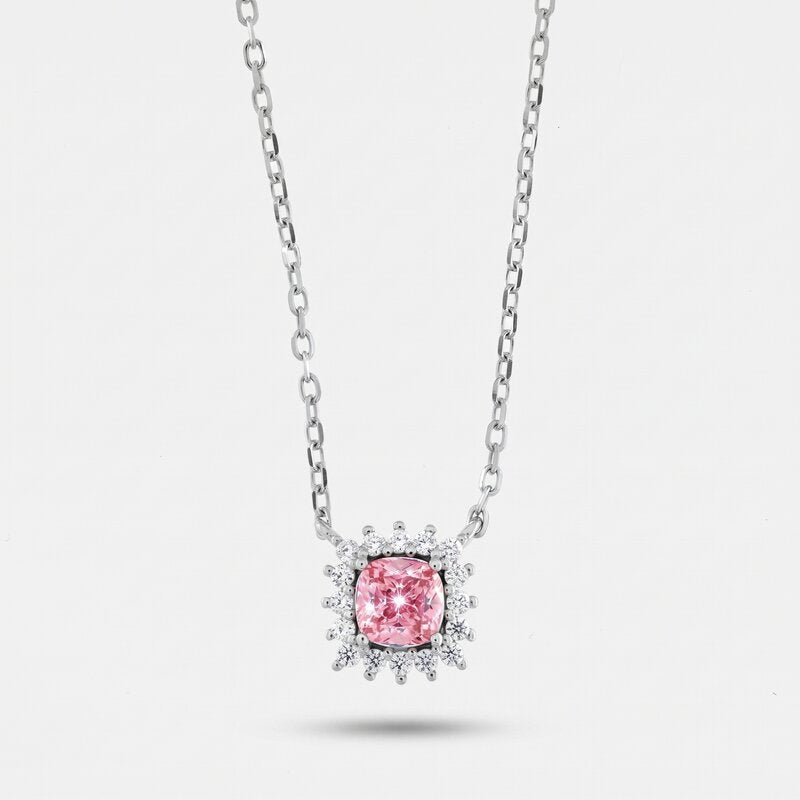 Collana in Argento 925 con zircone rosa - BYSIMON gioielli