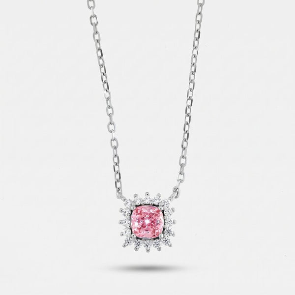 Collana in Argento 925 con zircone rosa - BYSIMON gioielli
