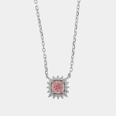 Collana in Argento 925 con zircone rosa