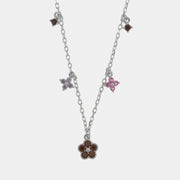 Collana in Argento 925 con fiori colorati
