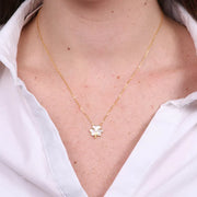 Collana in Argento 925 con trifoglio in madreperla