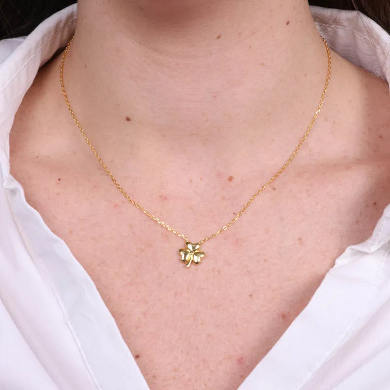 Collana in Argento 925 con trifoglio liscio - BYSIMON gioielli