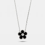 Collana in Argento 925 fiore nero - BYSIMON gioielli
