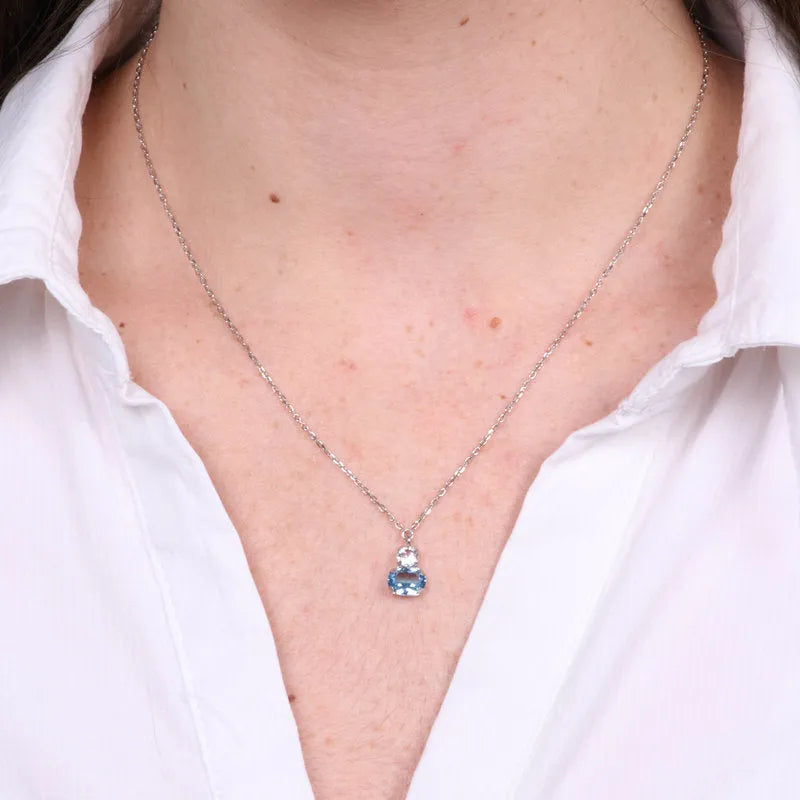 Collana in Argento 925 con cristallo acqua BYSIMON - gioiello BySimon