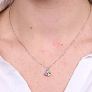 Collana in Argento 925 con cristalli colorati