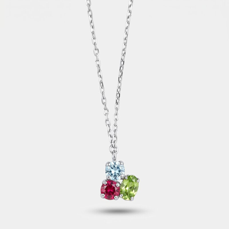 Collana in Argento 925 con cristalli colorati - BYSIMON gioielli