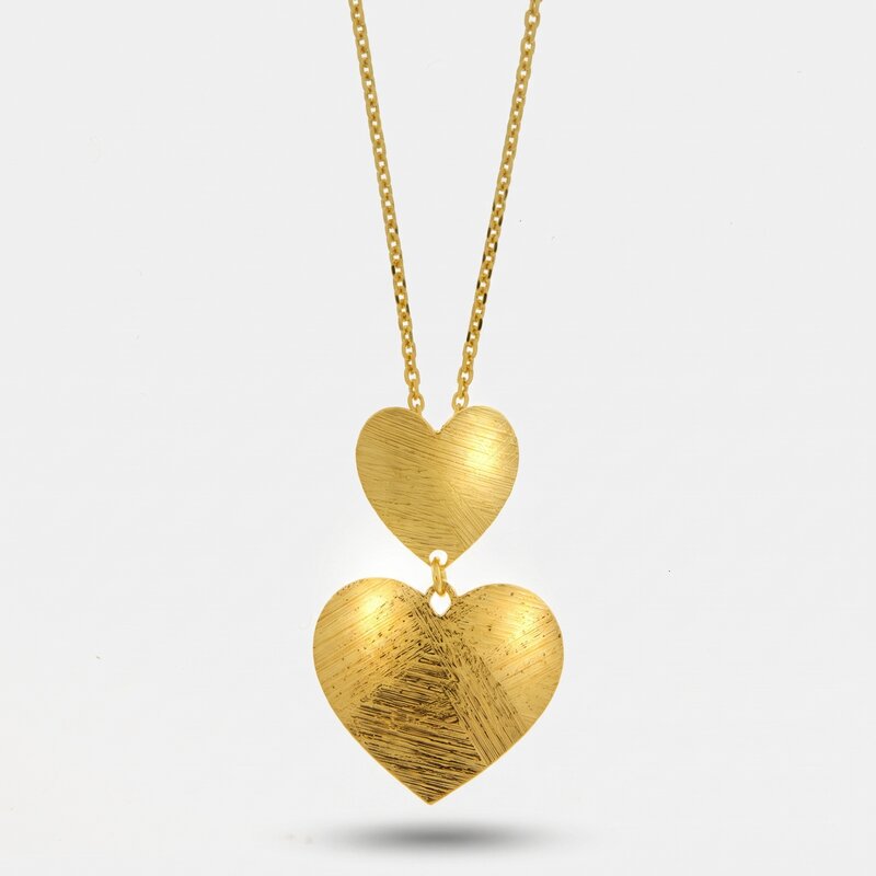 Collana in Argento 925 con cuori graffiati - BYSIMON gioielli