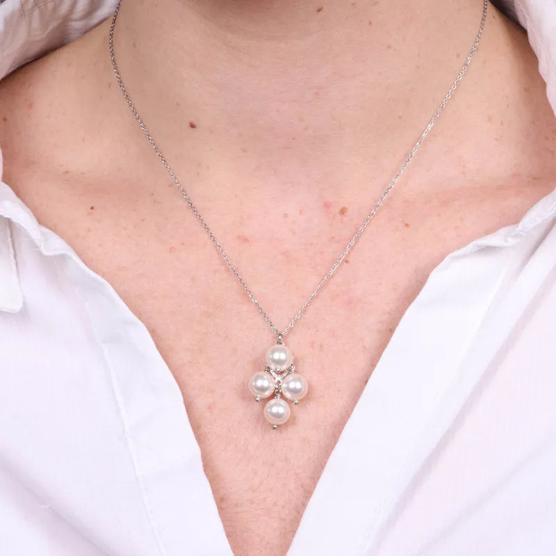 Collana in Argento 925 con perle e cristalli