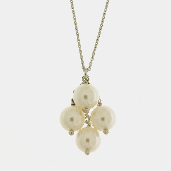 Collana in Argento 925 con perle e cristalli - BYSIMON gioielli