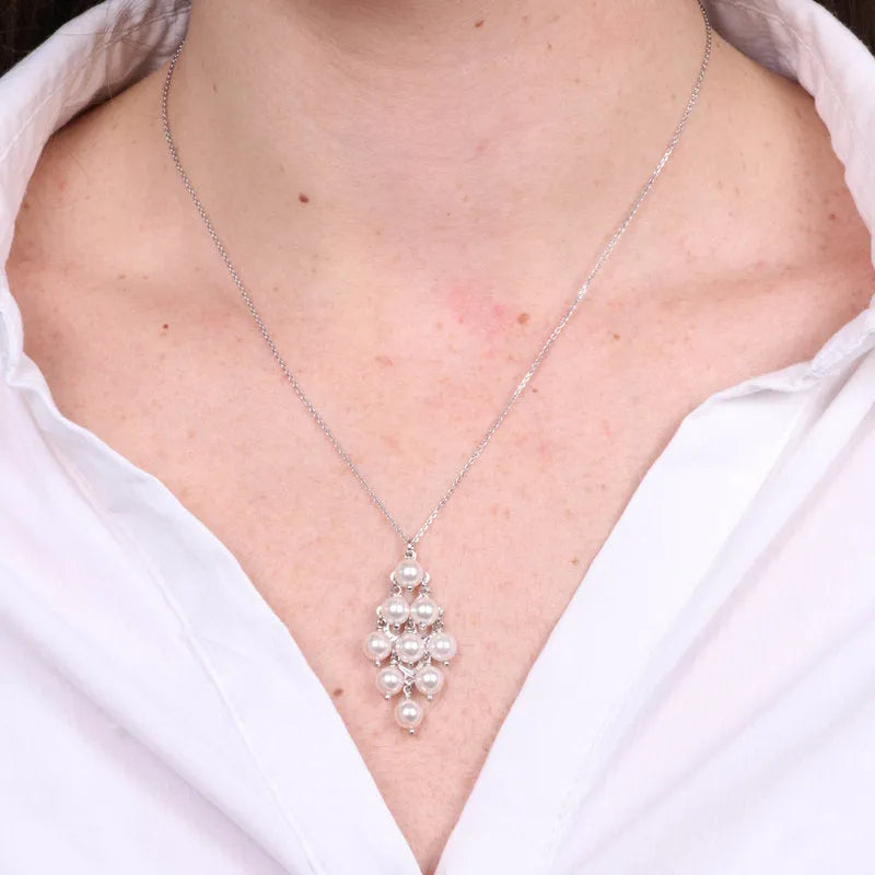 Collana in Argento 925 con perle e cristalli