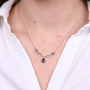 Collana in Argento 925 con cristalli grigi