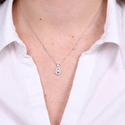 Collana in Argento 925 ovale con zirconi