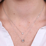 Collana in Argento 925 con cuore e punto luce