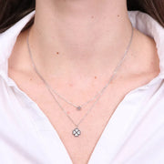 Collana in Argento 925 con quadrifoglio e punto luce