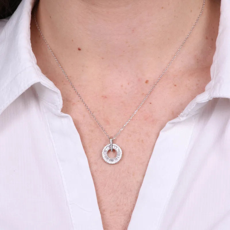 Collana in Argento 925 con cerchio zirconato