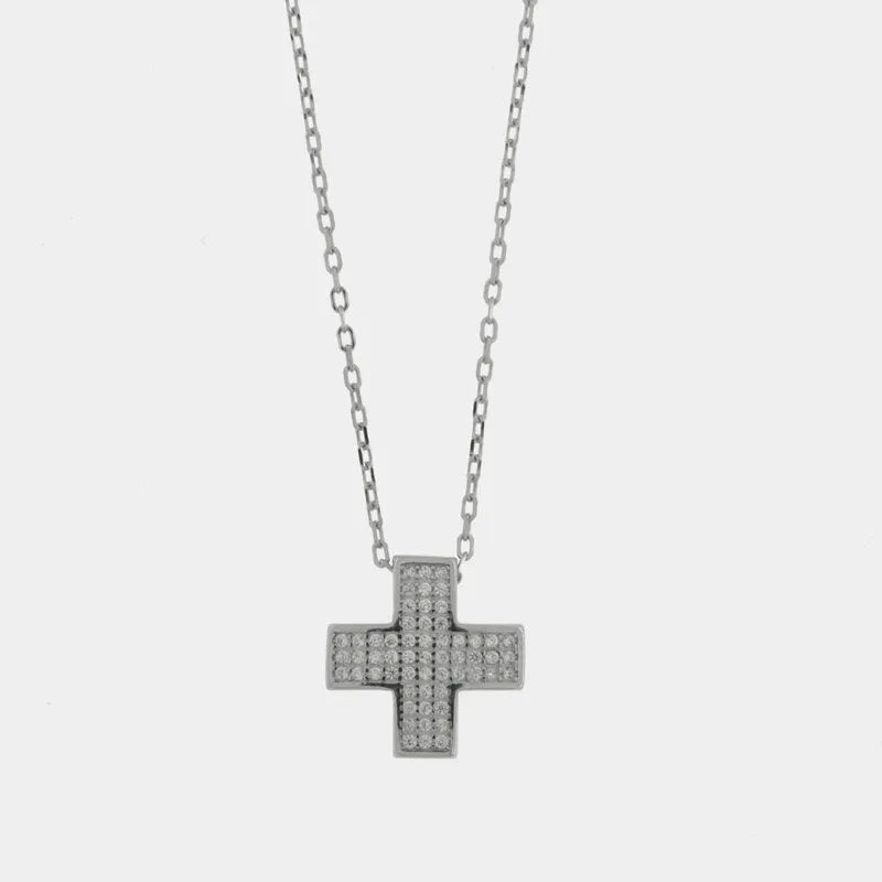Collana in Argento 925 con croce zirconata